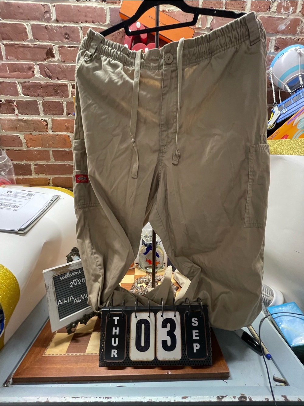 Dickies khaki-colored casual cargo pants